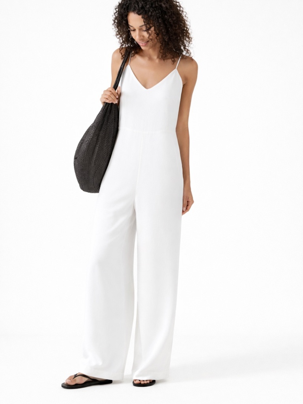 UNBRANDED | Wide-Leg V-Neck Jumpsuit